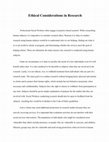 Research paper thumbnail of Ethical Considerations in Research