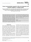 Research paper thumbnail of Cancer communication research in the era of genomics and precision medicine: a scoping review