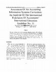 Research paper thumbnail of Assessment Of An Accounting Information Systems Curriculum: An Analysis Of The International Federation Of Accountants International Education Guideline No. 11