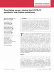 Research paper thumbnail of Prioritizing surgery during the COVID-19 pandemic: the Quebec guidelines