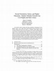 Research paper thumbnail of Sexual Orientation, Justice, and Higher Education: Student Attitudes Towards Gay Civil Rights and Hate Crimes