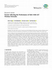 Research paper thumbnail of Factors Affecting the Performance of Sub-1 GHz IoT Wireless Networks