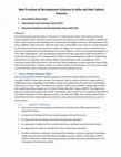 Research paper thumbnail of Best Practices of Development Schemes in India and their Salient Features • Sarva Shiksha Abhiyan (SSA) • Swarnajayanti Gram Swarozgar Yojana (SGSY