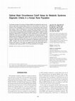 Research paper thumbnail of Optimal waist circumference cutoff values for metabolic syndrome diagnostic criteria in a Korean rural population