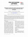 Research paper thumbnail of Separation of anions from aqueous and mixed aqueous solvents using strong base and weak base anion exchangers