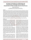 Research paper thumbnail of The Impact of Principals use of Information and Communication Technologies ICTS in Effective Administration in Public Secondary Schools in Fako Division