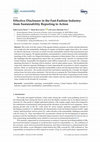 Research paper thumbnail of Effective Disclosure in the Fast-Fashion Industry: from Sustainability Reporting to Action