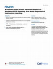 Research paper thumbnail of A Genome-wide Screen Identifies PAPP-AA-Mediated IGFR Signaling as a Novel Regulator of Habituation Learning