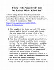 Research paper thumbnail of Uthra – who “murdered” her? Or  Rather  What  Killed  her?