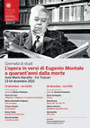 Research paper thumbnail of L'opera in versi di Eugenio Montale a quarant'anni dalla morte