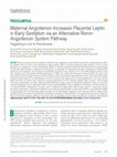 Research paper thumbnail of Maternal Angiotensin Increases Placental Leptin in Early Gestation via an Alternative Renin-Angiotensin System Pathway