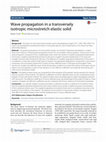 Research paper thumbnail of Wave propagation in a transversely isotropic microstretch elastic solid