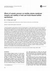 Research paper thumbnail of Effects of osmotic pressure on motility, plasma membrane integrity and viability in fresh and frozen-thawed buffalo spermatozoa