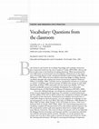 Research paper thumbnail of Vocabulary: Questions from the classroom