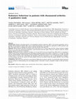 Research paper thumbnail of Sedentary behaviour in patients with rheumatoid arthritis: A qualitative study