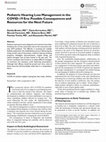 Research paper thumbnail of Pediatric Hearing Loss Management in the COVID-19 Era: Possible Consequences and Resources for the Next Future