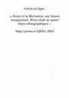 Research paper thumbnail of Nevers et la Micronésie, une liaison insoupçonnée. Brève étude de quatre objets ethnographiques