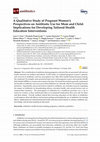 Research paper thumbnail of A Qualitative Study of Pregnant Women’s Perspectives on Antibiotic Use for Mom and Child: Implications for Developing Tailored Health Education Interventions