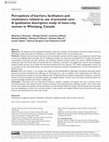 Research paper thumbnail of Perceptions of barriers, facilitators and motivators related to use of prenatal care: A qualitative descriptive study of inner-city women in Winnipeg, Canada