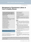 Research paper thumbnail of Management of Spontaneous Labour at Term in Healthy Women