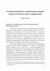 Research paper thumbnail of O analiză autoreflexivă a mișcării pentru dreptate locativă ca formă de critică a capitalismului