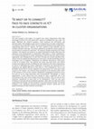 Research paper thumbnail of To meet or to connect? Face-to-face contacts vs ICT in cluster organisations