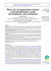 Research paper thumbnail of Host city transportation issues: conceptualization, scale development, and validation