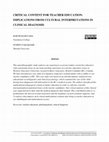 Research paper thumbnail of Critical Content for Teacher Education: Implications from Cultural Interpretations in Clinical Diagnosis