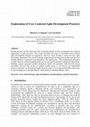 Research paper thumbnail of Exploration of User-Centered Agile Development Practices