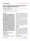 Research paper thumbnail of Examine a dynamic of mother-to-child transmission of HIV in the population-based surveys