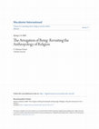 Research paper thumbnail of The Arrogation of Being: Revisiting the Anthropology of Religion