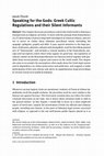 Research paper thumbnail of Speaking for the gods: Greek cultic regulations and their silent informants (Filonik 2021, De Gruyter; PDF with author version)