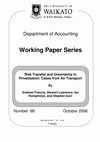 Research paper thumbnail of Risk transfer and uncertainty in privatisation: Cases from air transport