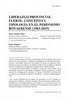 Research paper thumbnail of Liderazgo provincial fuerte: concepto y tipología en el peronismo bonaerense (1983-2015)