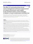 Research paper thumbnail of The effect of community-driven larval source management and house improvement on malaria transmission when added to the standard malaria control strategies in Malawi: a cluster-randomized controlled trial