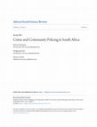 Research paper thumbnail of Crime and Community Policing in South Africa