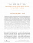 Research paper thumbnail of Why did I do this?' - Understanding leadership behavior based on the dynamic five- factor model of leadership