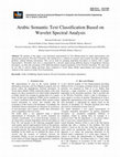 Research paper thumbnail of Arabic semantic text classification based on wavelet spectral analysis