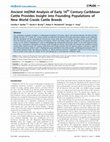 Research paper thumbnail of Ancient mtDNA Analysis of Early 16th Century Caribbean Cattle Provides Insight into Founding Populations of New World Creole Cattle Breeds