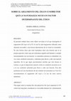 Research paper thumbnail of Sobre el argumento del érgon o sobre por qué la naturaleza no es un factor determinante del éthos