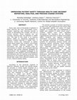 Research paper thumbnail of Improving Patient Safety Through Health Care Incident Reporting, Analysis, and Process Change Systems