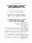 Research paper thumbnail of Reconhecimento, igualdade complexa e luta por direitos à população LGBT através das decisões dos tribunais superiores no Brasil