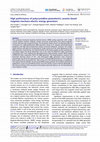 Research paper thumbnail of High performance of polycrystalline piezoelectric ceramic-based magneto-mechano-electric energy generators