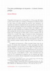 Research paper thumbnail of Une genèse problématique du bio-pouvoir : le discours historico-politique