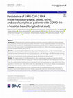 Research paper thumbnail of Persistence of SARS-CoV-2 RNA in the nasopharyngeal, blood, urine, and stool samples of patients with COVID-19: a hospital-based longitudinal study