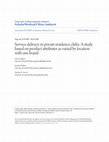 Research paper thumbnail of Service delivery in private residence clubs: A study based on product attributes as varied by location with one brand