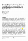 Research paper thumbnail of Engaging Indigenous Knowledge Holders in Teaching Preservice Teachers in IKS Food Production and Practices: Implications for Higher Education