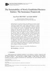 Research paper thumbnail of The Sustainability of Newly Established Business Entities: The Sustenance Framework