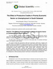 Research paper thumbnail of The Effect of Productive Credits in Priority Economic Sector on Unemployment in South Sulawesi