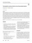 Research paper thumbnail of Thrombophilia screening revisited: an issue of personalized medicine